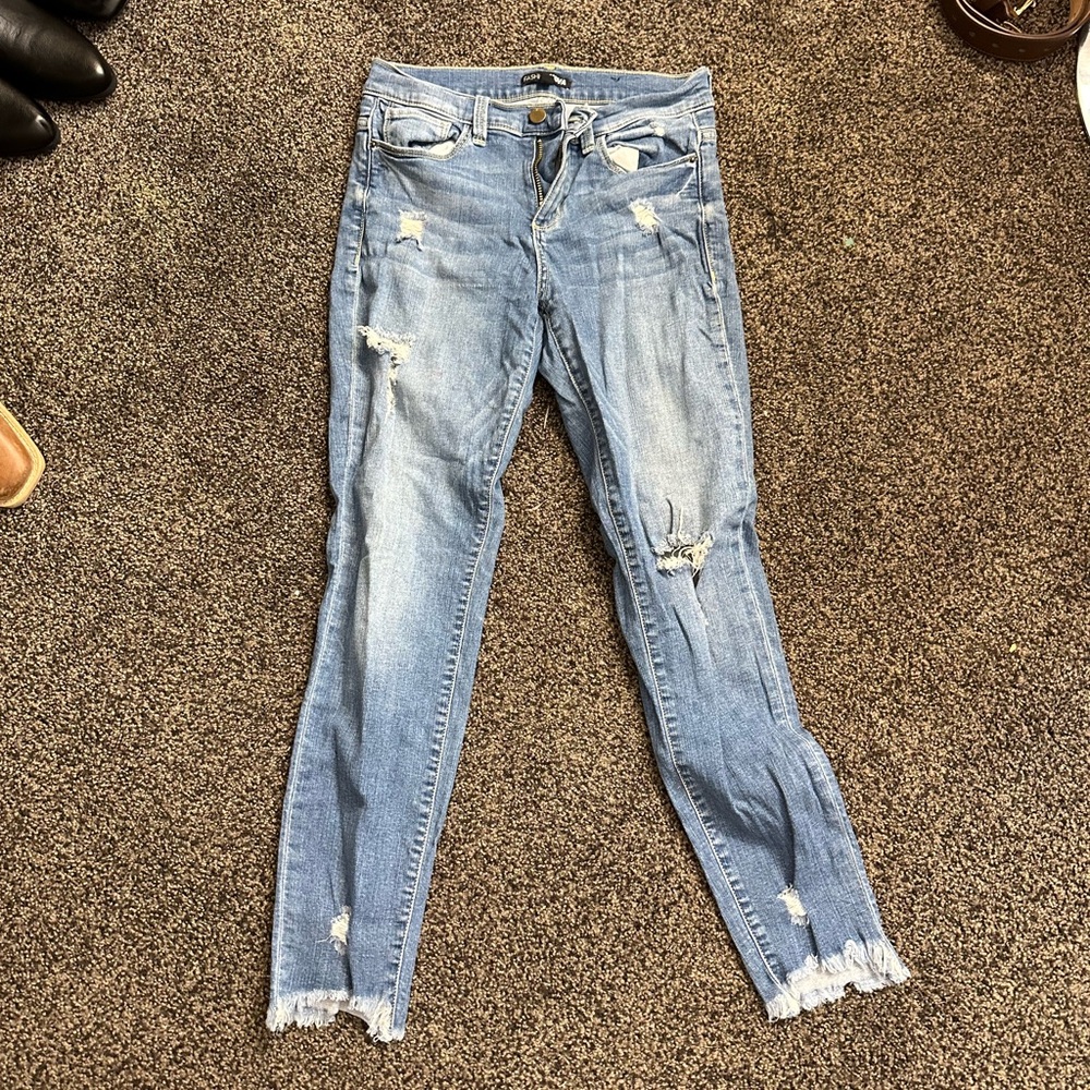 Fashion Nova Blue Distressed Jeggings